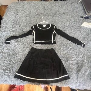 Parker Black and White Skirt Set